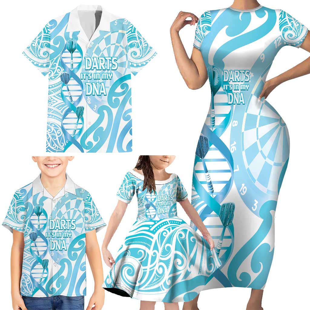 Personalised New Zealand Darts Family Matching Short Sleeve Bodycon Dress and Hawaiian Shirt Aotearoa Maori Its In My DNA White - Aussie Hoodie