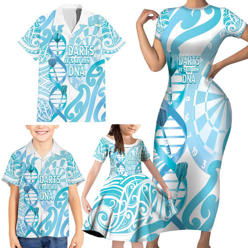 Personalised New Zealand Darts Family Matching Short Sleeve Bodycon Dress and Hawaiian Shirt Aotearoa Maori Its In My DNA White - Aussie Hoodie