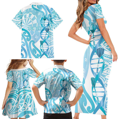 Personalised New Zealand Darts Family Matching Short Sleeve Bodycon Dress and Hawaiian Shirt Aotearoa Maori Its In My DNA White - Aussie Hoodie
