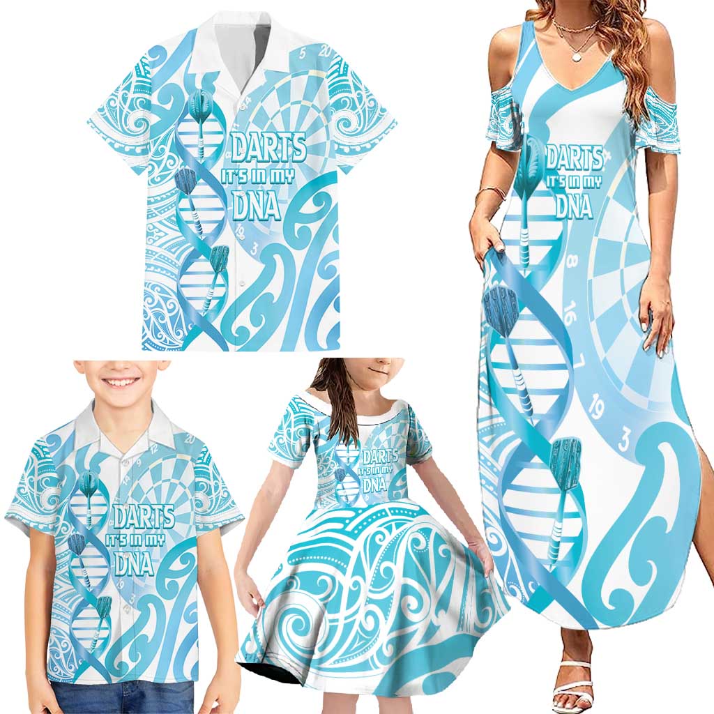 Personalised New Zealand Darts Family Matching Summer Maxi Dress and Hawaiian Shirt Aotearoa Maori Its In My DNA White - Aussie Hoodie