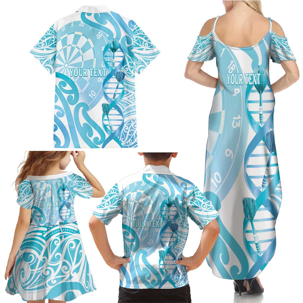 Personalised New Zealand Darts Family Matching Summer Maxi Dress and Hawaiian Shirt Aotearoa Maori Its In My DNA White - Aussie Hoodie