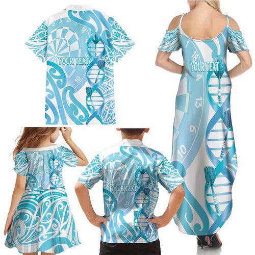 Personalised New Zealand Darts Family Matching Summer Maxi Dress and Hawaiian Shirt Aotearoa Maori Its In My DNA White - Aussie Hoodie