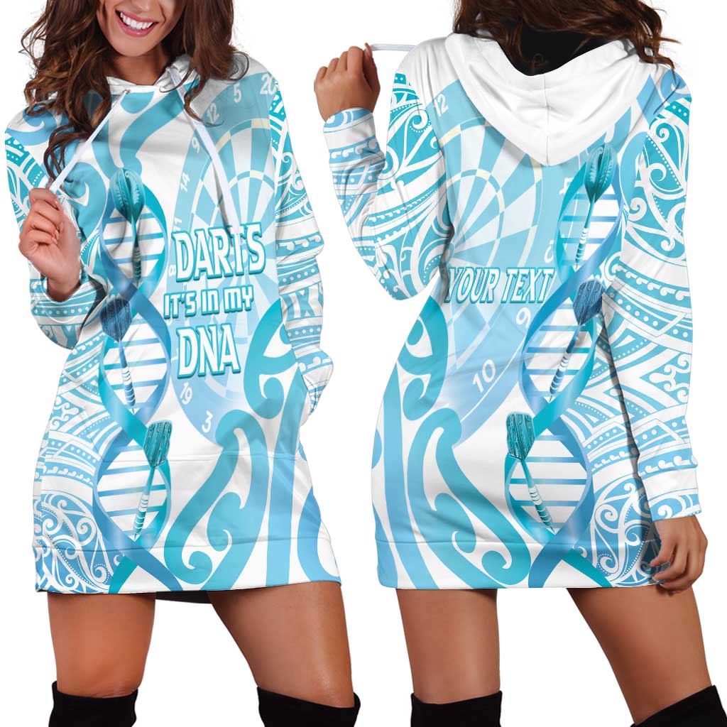 Personalised New Zealand Darts Hoodie Dress Aotearoa Maori Its In My DNA White - Aussie Hoodie