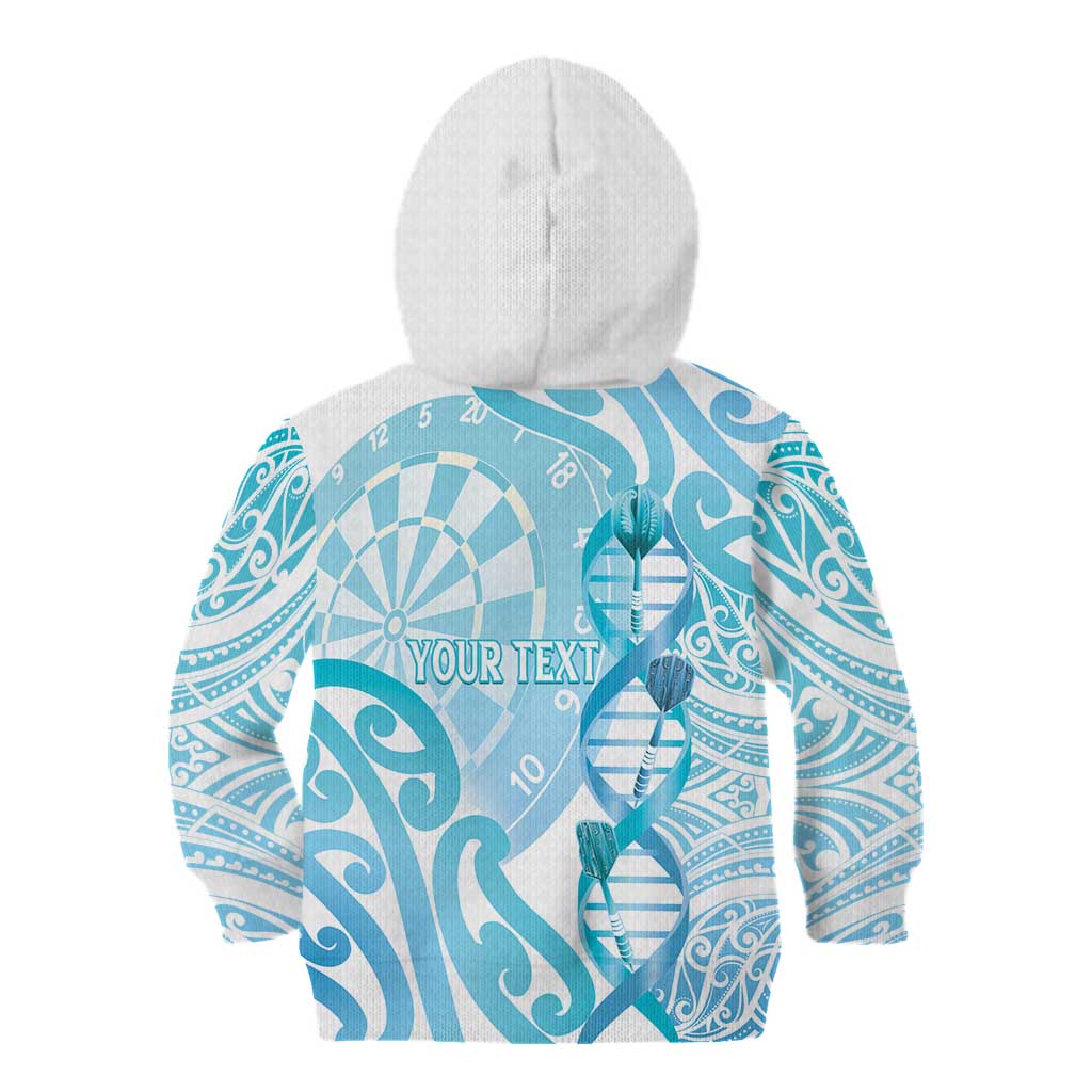 Personalised New Zealand Darts Kid Hoodie Aotearoa Maori Its In My DNA White - Aussie Hoodie