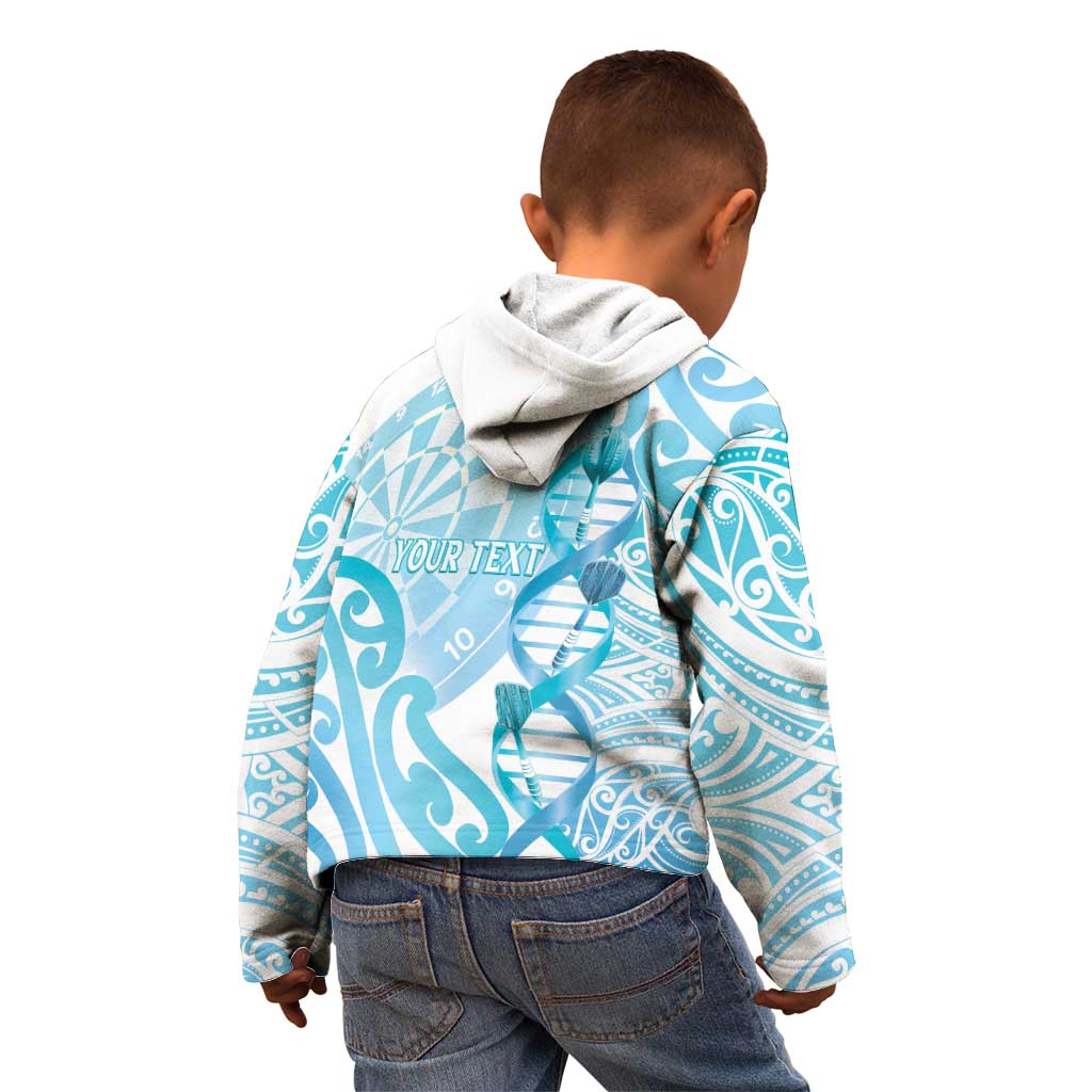 Personalised New Zealand Darts Kid Hoodie Aotearoa Maori Its In My DNA White - Aussie Hoodie