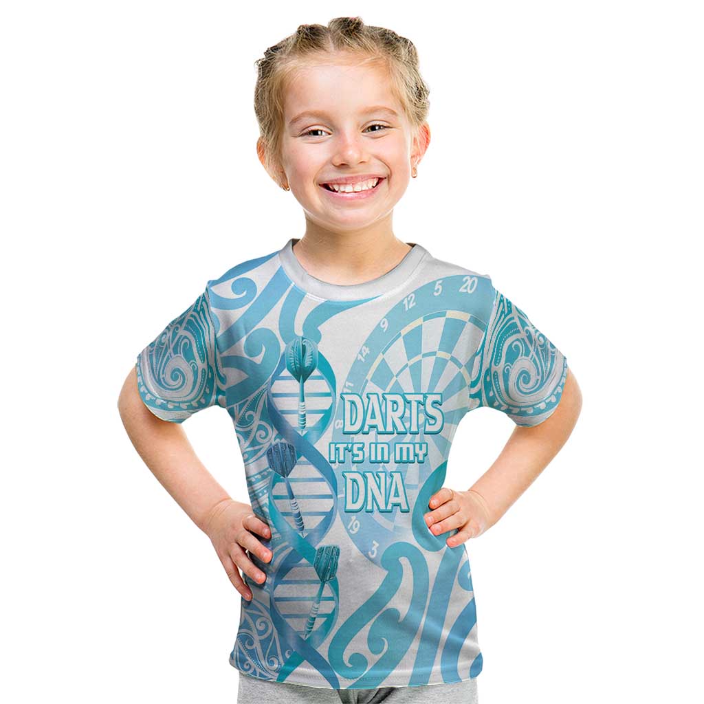 Personalised New Zealand Darts Kid T Shirt Aotearoa Maori Its In My DNA White - Aussie Hoodie