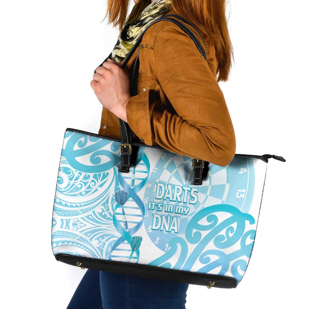 New Zealand Darts Leather Tote Bag Aotearoa Maori Its In My DNA White - Aussie Hoodie