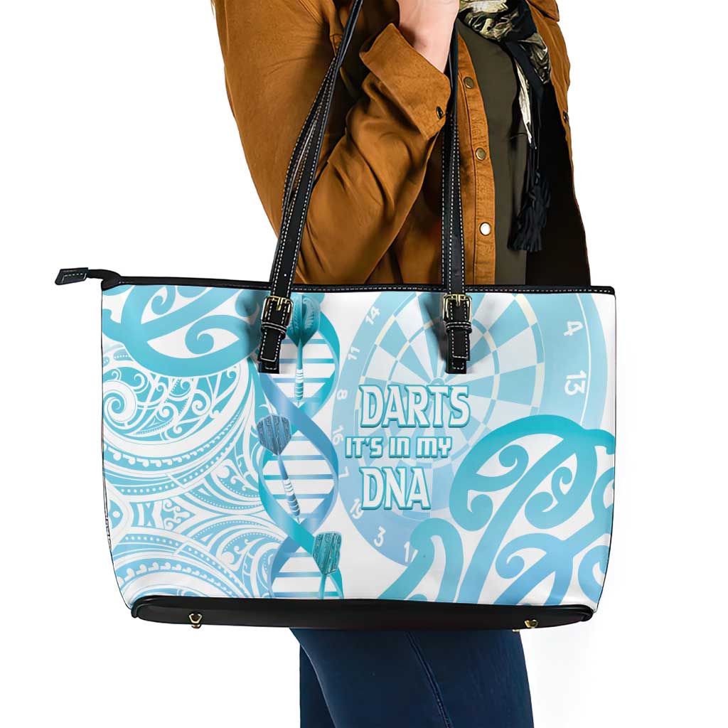 New Zealand Darts Leather Tote Bag Aotearoa Maori Its In My DNA White - Aussie Hoodie