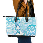 New Zealand Darts Leather Tote Bag Aotearoa Maori Its In My DNA White - Aussie Hoodie