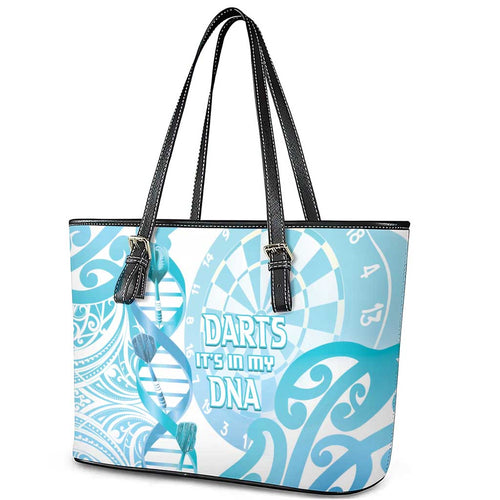 New Zealand Darts Leather Tote Bag Aotearoa Maori Its In My DNA White - Aussie Hoodie
