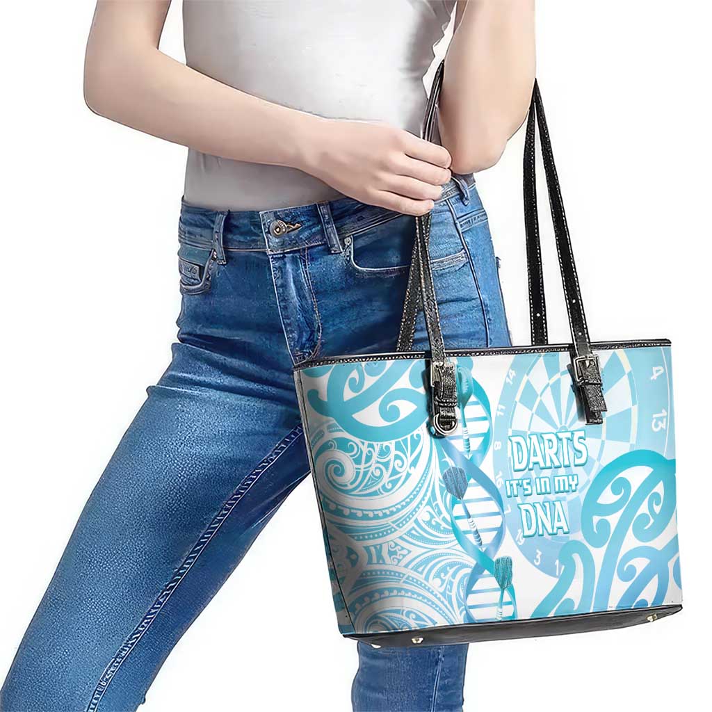 New Zealand Darts Leather Tote Bag Aotearoa Maori Its In My DNA White - Aussie Hoodie