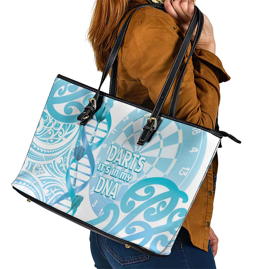 New Zealand Darts Leather Tote Bag Aotearoa Maori Its In My DNA White - Aussie Hoodie