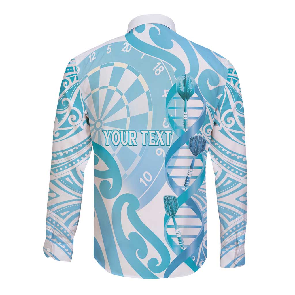 Personalised New Zealand Darts Long Sleeve Button Shirt Aotearoa Maori Its In My DNA White - Aussie Hoodie