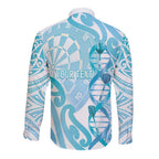 Personalised New Zealand Darts Long Sleeve Button Shirt Aotearoa Maori Its In My DNA White - Aussie Hoodie