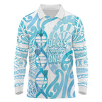 Personalised New Zealand Darts Long Sleeve Polo Shirt Aotearoa Maori Its In My DNA White - Aussie Hoodie