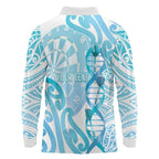 Personalised New Zealand Darts Long Sleeve Polo Shirt Aotearoa Maori Its In My DNA White - Aussie Hoodie