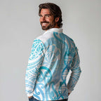 Personalised New Zealand Darts Long Sleeve Polo Shirt Aotearoa Maori Its In My DNA White - Aussie Hoodie