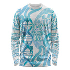 Personalised New Zealand Darts Long Sleeve Shirt Aotearoa Maori Its In My DNA White - Aussie Hoodie
