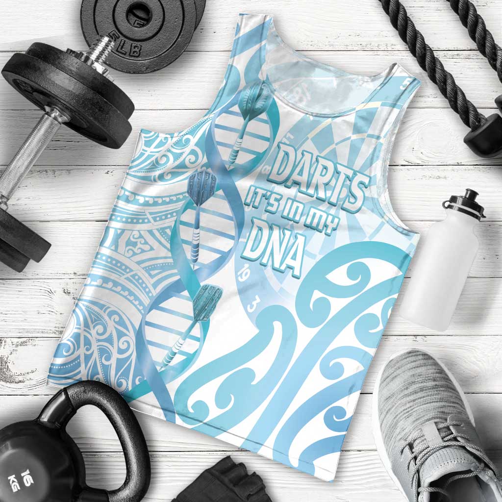 Personalised New Zealand Darts Men Tank Top Aotearoa Maori Its In My DNA White - Aussie Hoodie
