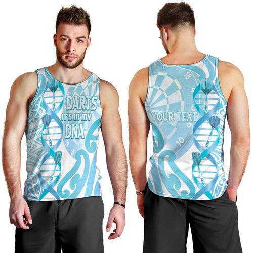 Personalised New Zealand Darts Men Tank Top Aotearoa Maori Its In My DNA White - Aussie Hoodie