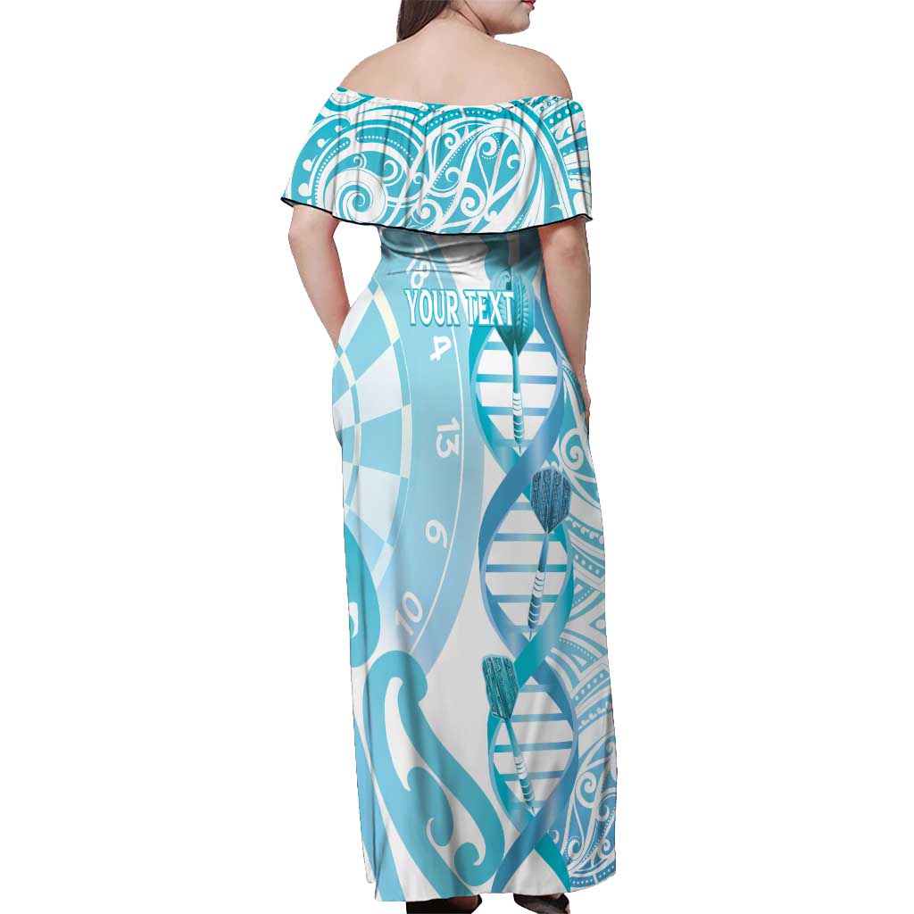 Personalised New Zealand Darts Off Shoulder Maxi Dress Aotearoa Maori Its In My DNA White - Aussie Hoodie