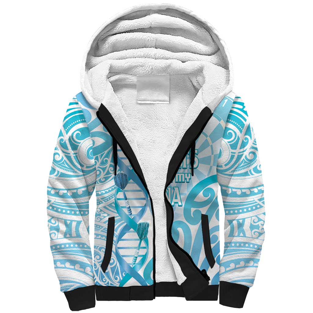 Personalised New Zealand Darts Sherpa Hoodie Aotearoa Maori Its In My DNA White - Aussie Hoodie