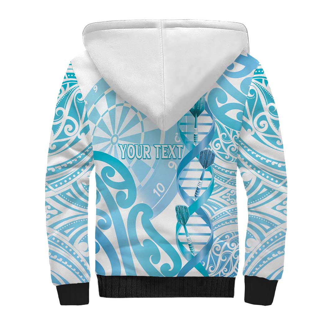 Personalised New Zealand Darts Sherpa Hoodie Aotearoa Maori Its In My DNA White - Aussie Hoodie