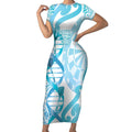 Personalised New Zealand Darts Short Sleeve Bodycon Dress Aotearoa Maori Its In My DNA White - Aussie Hoodie