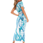 Personalised New Zealand Darts Short Sleeve Bodycon Dress Aotearoa Maori Its In My DNA White - Aussie Hoodie