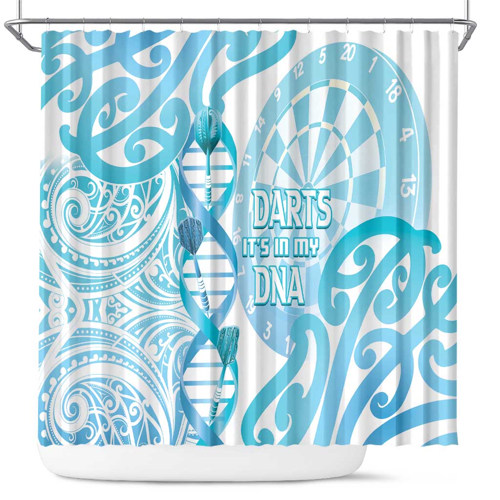 New Zealand Darts Shower Curtain Aotearoa Maori Its In My DNA White - Aussie Hoodie