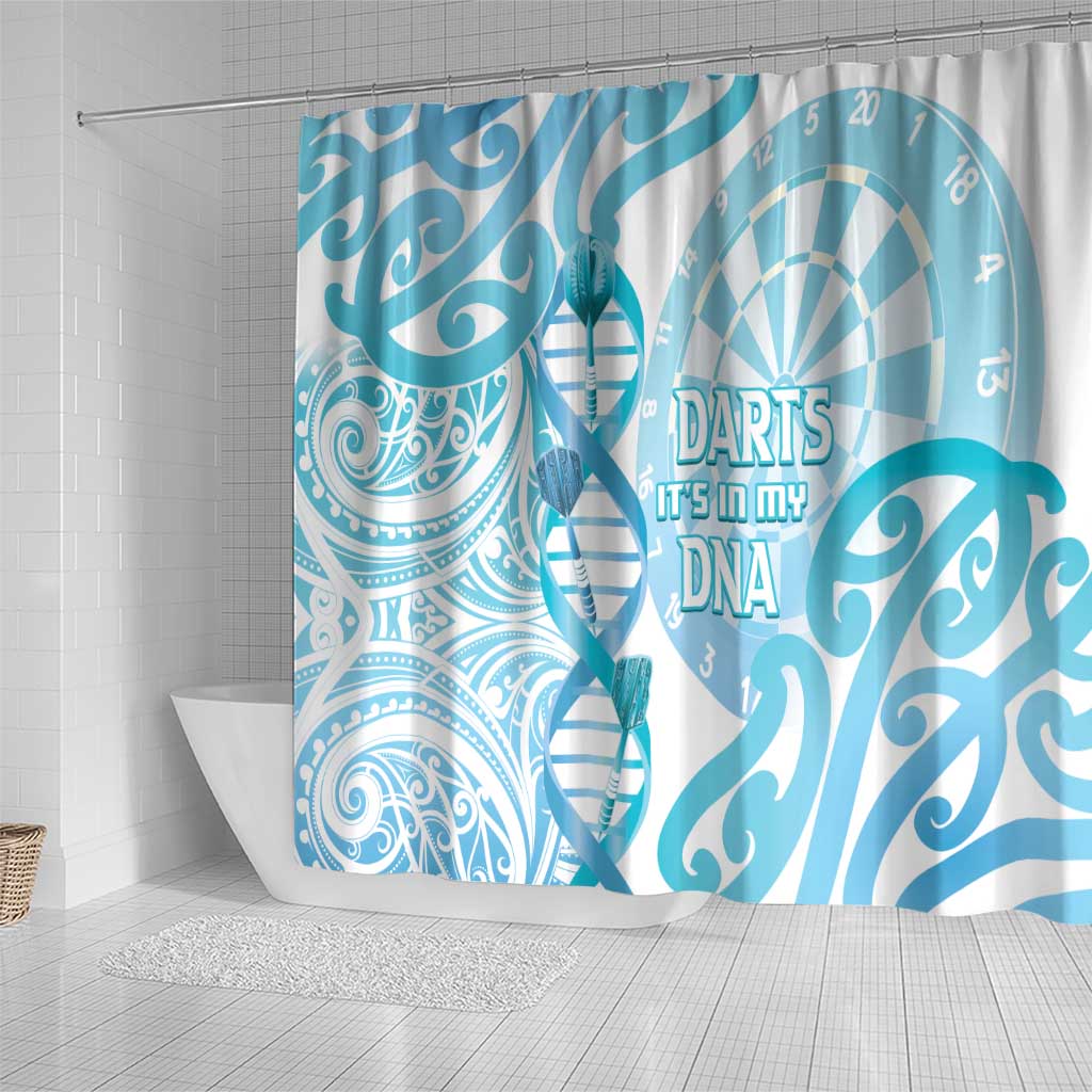 New Zealand Darts Shower Curtain Aotearoa Maori Its In My DNA White - Aussie Hoodie