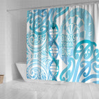 New Zealand Darts Shower Curtain Aotearoa Maori Its In My DNA White - Aussie Hoodie