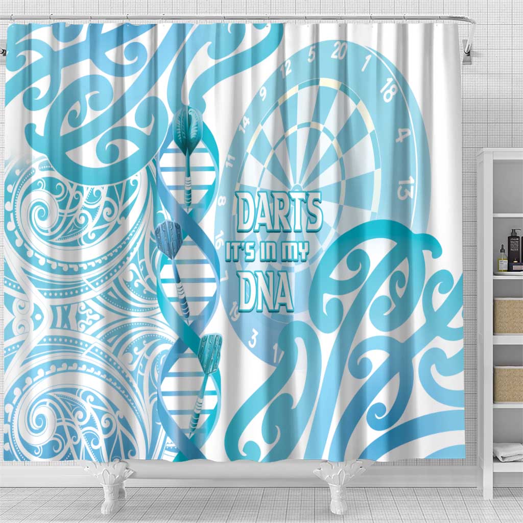 New Zealand Darts Shower Curtain Aotearoa Maori Its In My DNA White - Aussie Hoodie