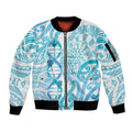 Personalised New Zealand Darts Sleeve Zip Bomber Jacket Aotearoa Maori Its In My DNA White - Aussie Hoodie