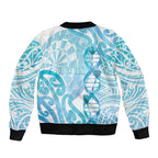 Personalised New Zealand Darts Sleeve Zip Bomber Jacket Aotearoa Maori Its In My DNA White - Aussie Hoodie