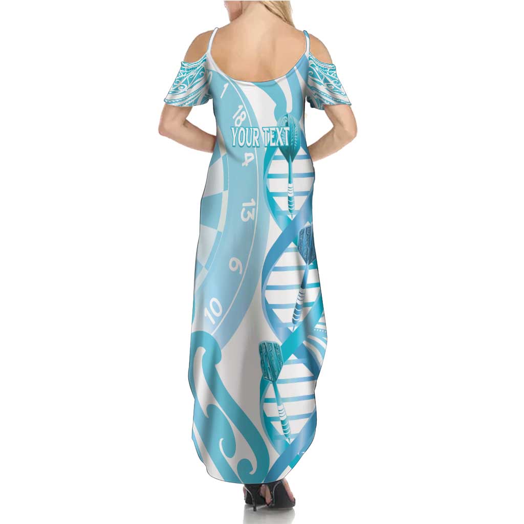 Personalised New Zealand Darts Summer Maxi Dress Aotearoa Maori Its In My DNA White - Aussie Hoodie