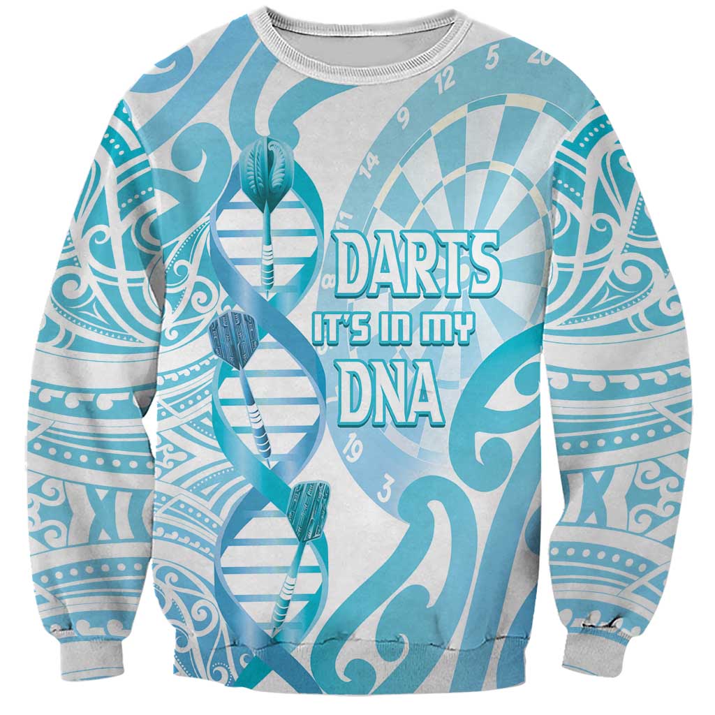 Personalised New Zealand Darts Sweatshirt Aotearoa Maori Its In My DNA White - Aussie Hoodie