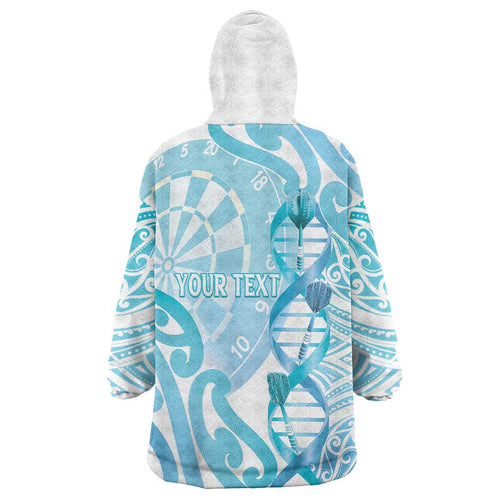 Personalised New Zealand Darts Wearable Blanket Hoodie Aotearoa Maori Its In My DNA White - Aussie Hoodie