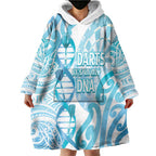 Personalised New Zealand Darts Wearable Blanket Hoodie Aotearoa Maori Its In My DNA White - Aussie Hoodie