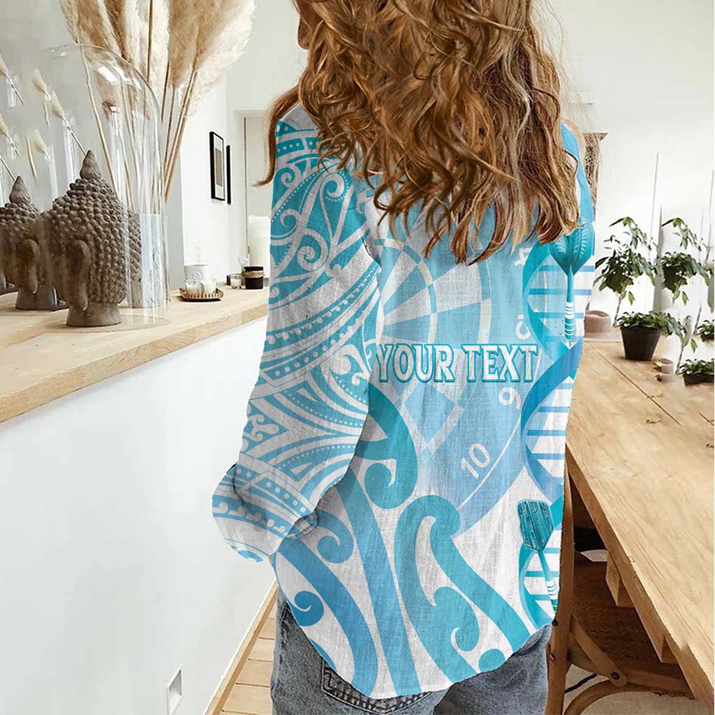Personalised New Zealand Darts Women Casual Shirt Aotearoa Maori Its In My DNA White - Aussie Hoodie