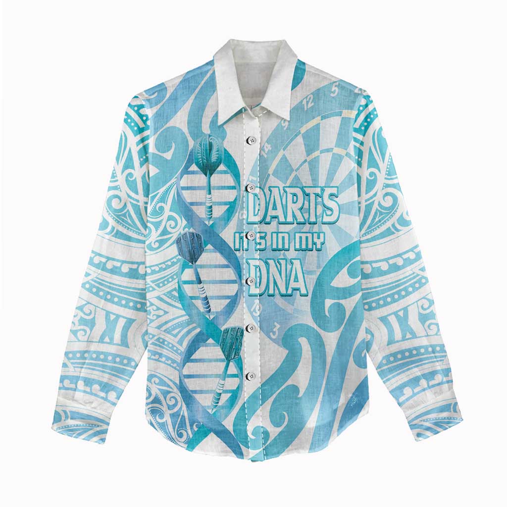 Personalised New Zealand Darts Women Casual Shirt Aotearoa Maori Its In My DNA White - Aussie Hoodie