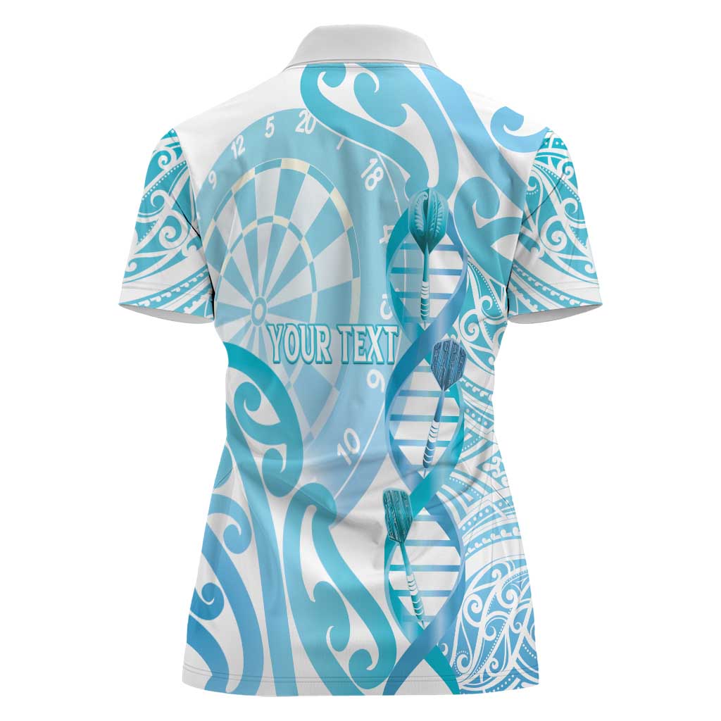 Personalised New Zealand Darts Women Polo Shirt Aotearoa Maori Its In My DNA White - Aussie Hoodie
