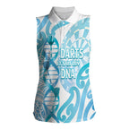 Personalised New Zealand Darts Women Sleeveless Polo Shirt Aotearoa Maori Its In My DNA White - Aussie Hoodie
