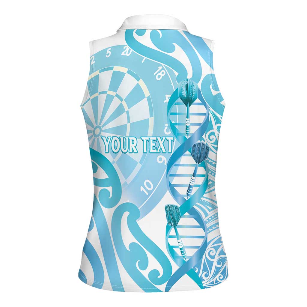 Personalised New Zealand Darts Women Sleeveless Polo Shirt Aotearoa Maori Its In My DNA White - Aussie Hoodie