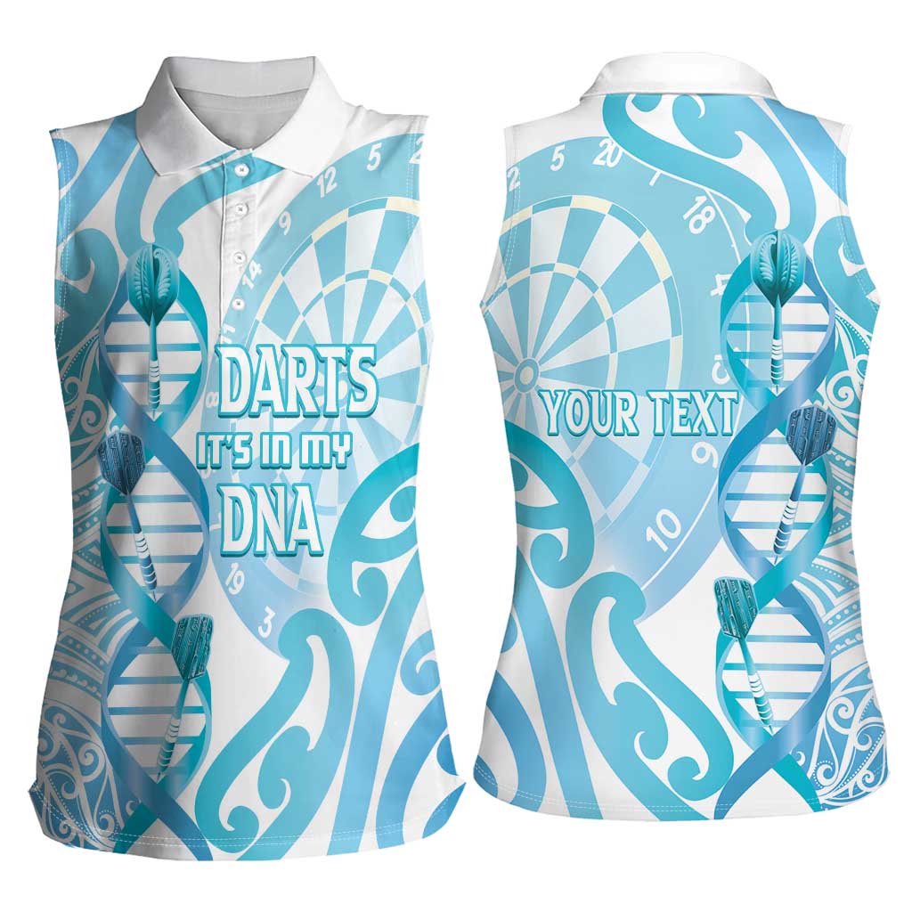 Personalised New Zealand Darts Women Sleeveless Polo Shirt Aotearoa Maori Its In My DNA White - Aussie Hoodie