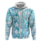 Personalised New Zealand Darts Zip Hoodie Aotearoa Maori Its In My DNA White - Aussie Hoodie