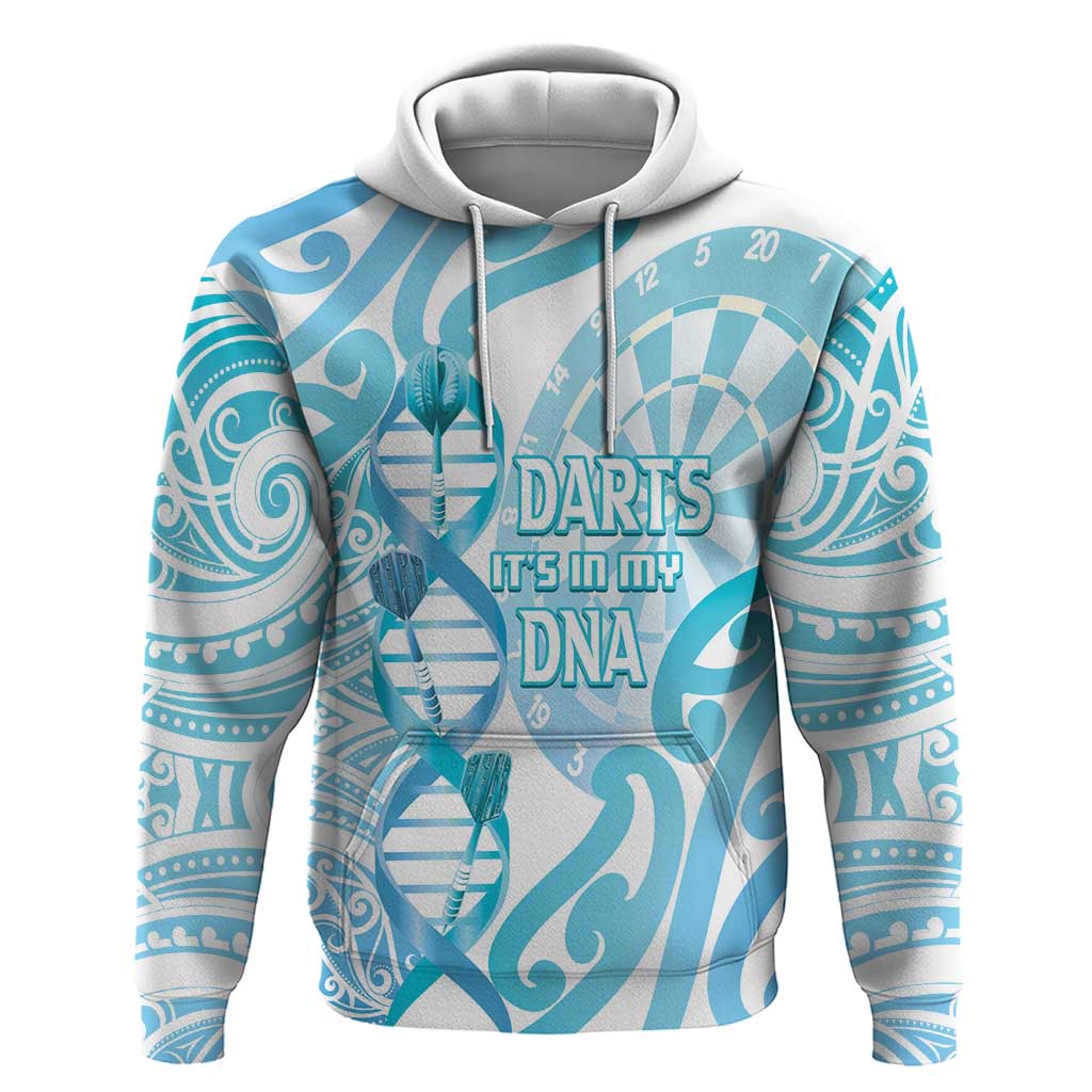 Personalised New Zealand Darts Zip Hoodie Aotearoa Maori Its In My DNA White - Aussie Hoodie