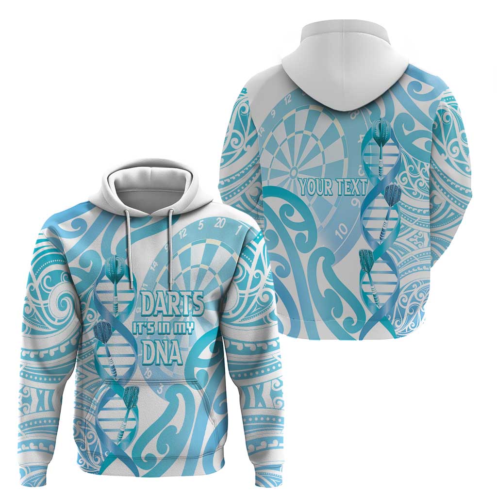 Personalised New Zealand Darts Zip Hoodie Aotearoa Maori Its In My DNA White - Aussie Hoodie