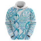 Personalised New Zealand Darts Zip Hoodie Aotearoa Maori Its In My DNA White - Aussie Hoodie