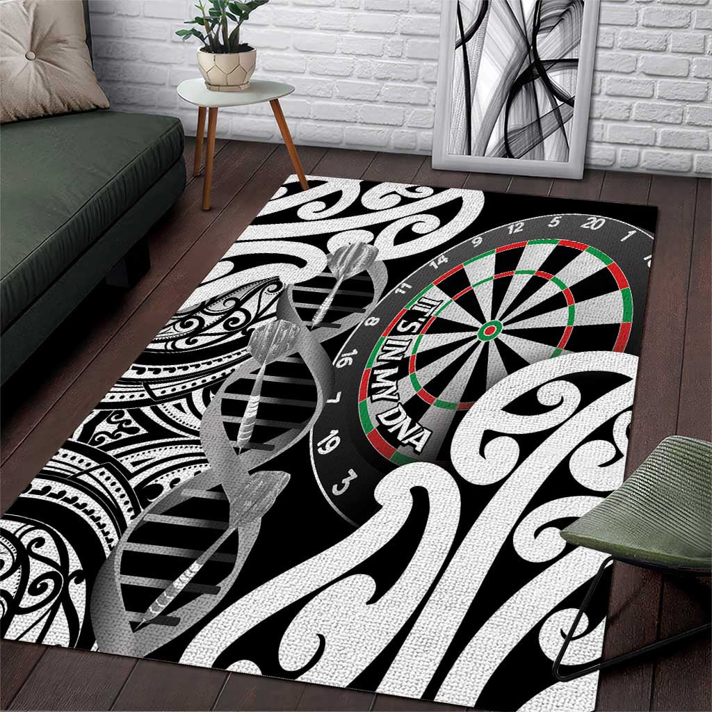 New Zealand Darts Area Rug Aotearoa Maori Its In My DNA Black - Aussie Hoodie